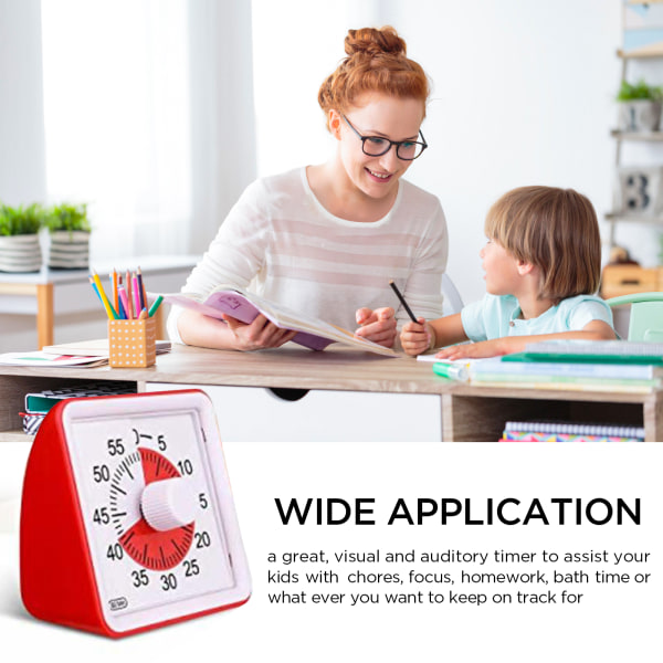 60 minuter Analog Visual Timer Time Management Tool red 78*78*48mm
