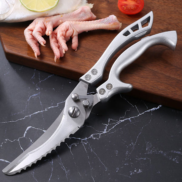 Køkken Ben Kød Fisk And Kylling Skære Sakse Knive silver 25.5*8.5*6cm