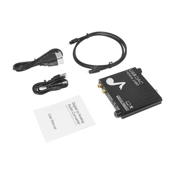 Digitaalisesta analogiseksi audiomuunnin 192Khz 24Bit DAC SPDIF Optinen  Toslink Coaxial RCA 3.5 -liitin ps3 ps4 TV xboxille USB power black 6d57 |  black | Fyndiq