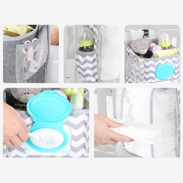Ble Stacker hængende ble børnehave opbevaringstasker Gray 44.6*23*16cm