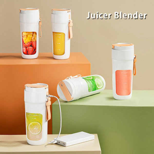 Elektrisk bärbar juicepress Mini multifunktionell juicepress white orange