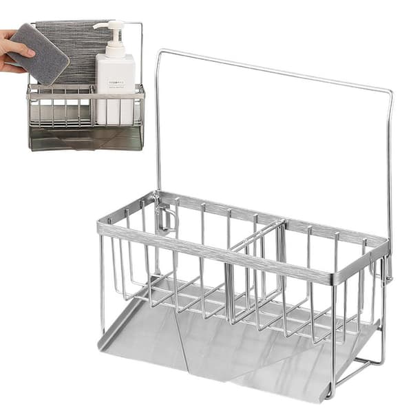Diskbänk Organizer Caddy Diskbänk Caddy Svampborsthållare med avloppsbricka A