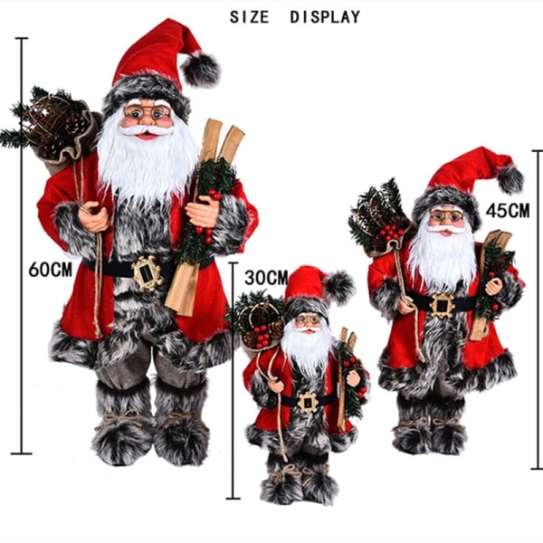 Joulupukin hahmo Perinteinen seisova jouluhahmo Santa 30cm