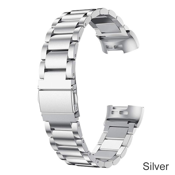 För Fitbit Charge 5 4 3 2 Smart Armband i rostfritt stål Klockarmband Loop För Fitbit Charge 3 SE Silver Rem Correa Black For Fitbit Charge 5