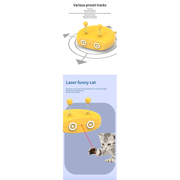 5 i 1 katt interaktiv leksak katt stick vårboll ljud yellow