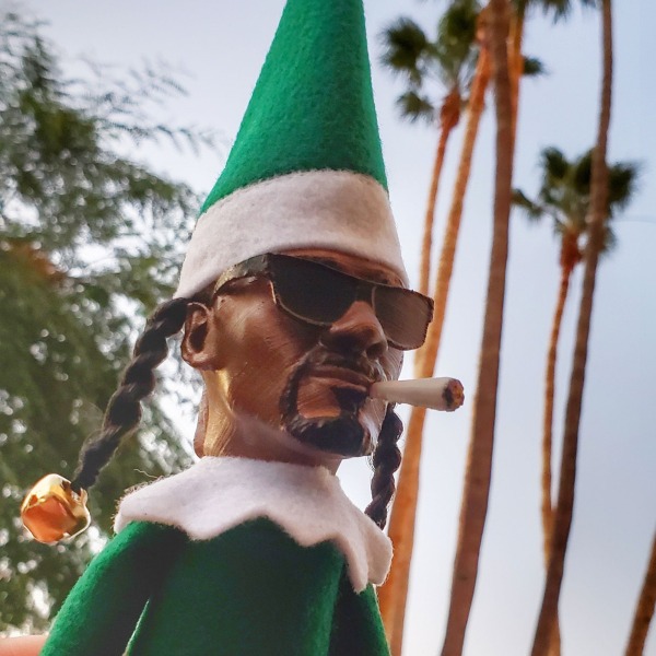 Snoop på en krök över jul tomte popspion på en krökt leksak green 25.4cm(height)