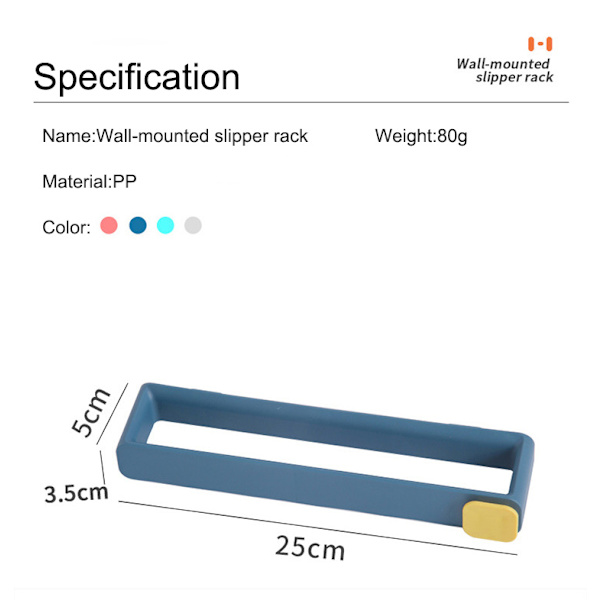 Förvaringsställ för väggmonterade tofflor för badrum skyblue 25*5*3.5cm