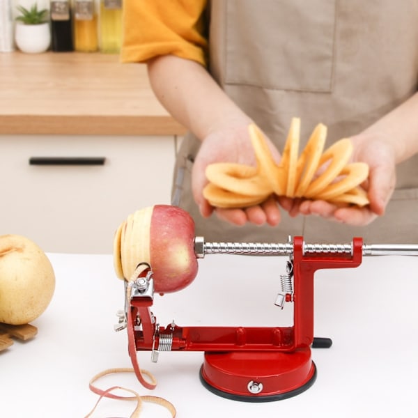 Æbleskræller Hånddrevet rustfri frugtskæremaskine red