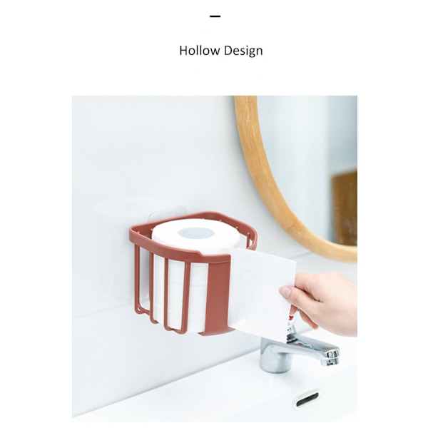 Stempelfri Vægmonteret Badeværelse Køkken Toiletpapirhylde red 11*14*13.5cm