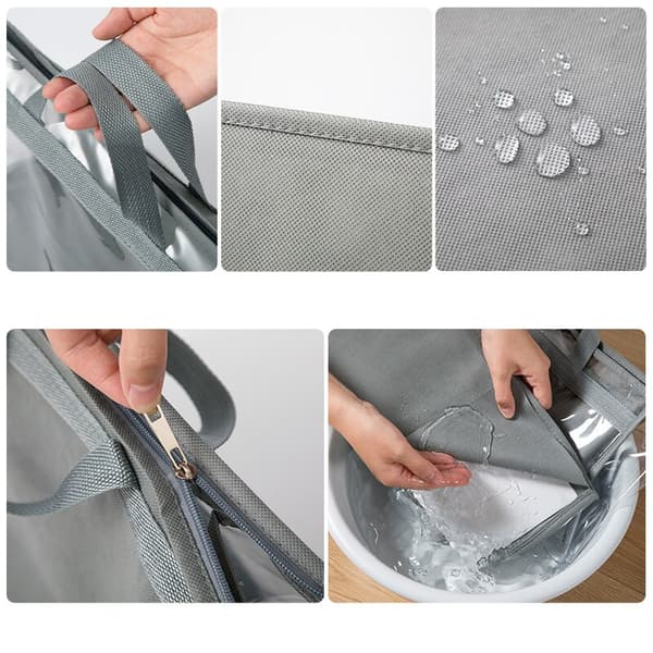 PVC Handväska Dammpåsar Garderob Hängväskor Organizer grey L