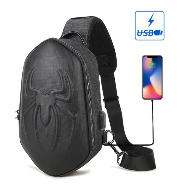 USB laddning Crossbody Unisex Running Chest Bag black