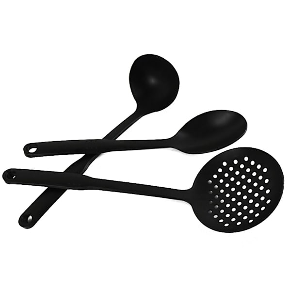 6 stk. spatel-ske kogegrej-sæt Easy Clean Turner til nonstick køkkengrej Varmebestandigt køkkenværktøj Spaghetti server black 6pcs