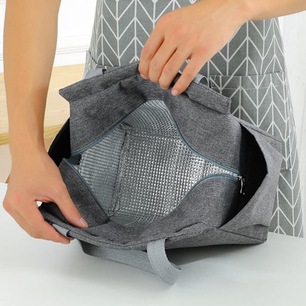 Multifunktion vandtætte Oxford bærbare frokostposer black 25*14*25cm