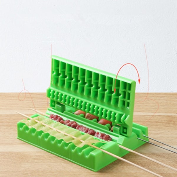 Skewers Kebab Maker Grill Stringer Box Machine BBQ Gadget green 17.3*11.5*2.5cm