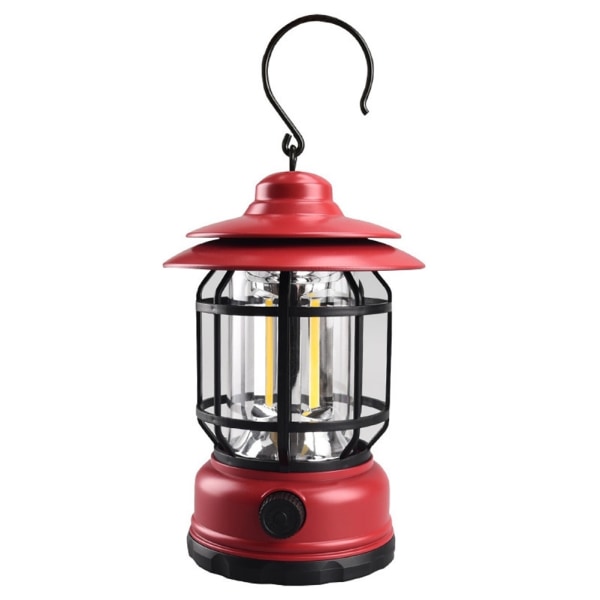 LED Camping Lantern riippuva telttavalo Retro kannettava lamppu red rechargeable type