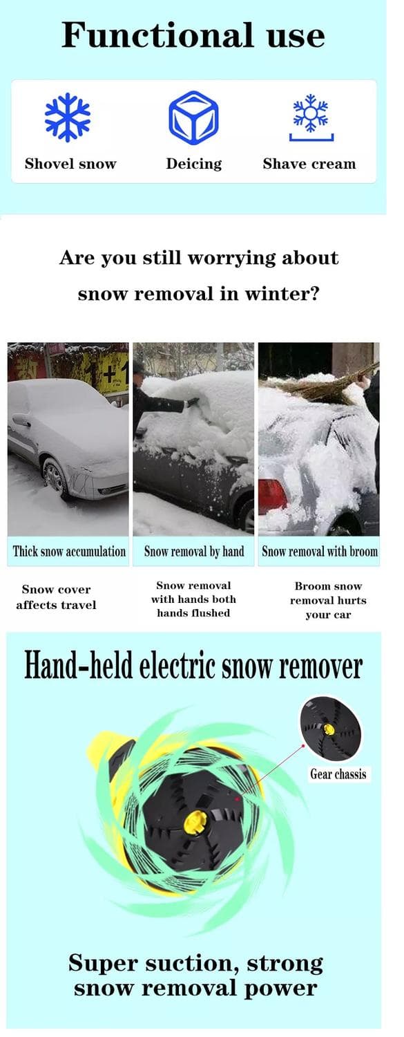 Multifunktionel elektrisk snöskrapa Isskrapa Bilvindruta gul Svart