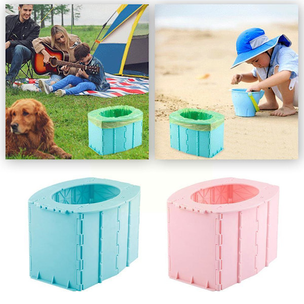 Bilresor Bucket Camp Vandring Långresa Utomhus Multifunktion Barntoalett pink
