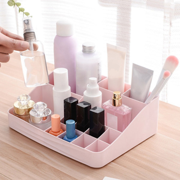 Desktop Diverse Smink Kosmetisk Make Up Case Förvaringsfodral white 23.5*18.5*7.5cm