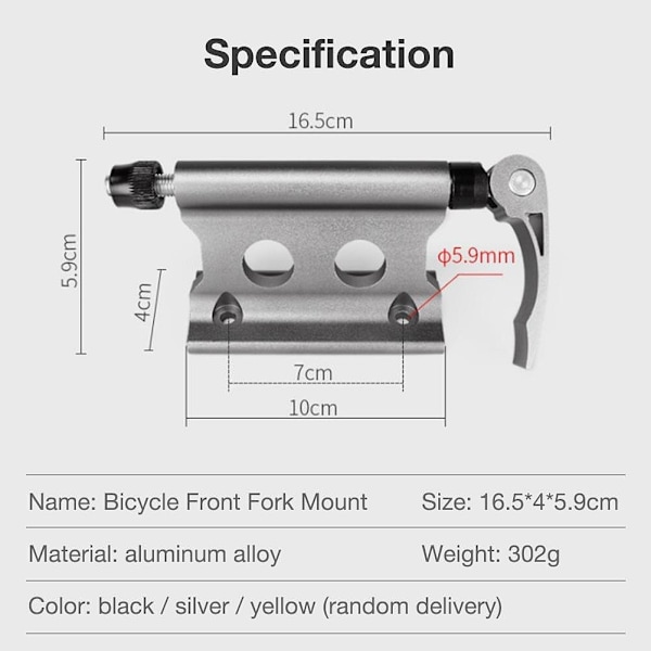 Biltak Cykelhållare Quick-release Gaffel Installation Monteringshållare Black 2PCS