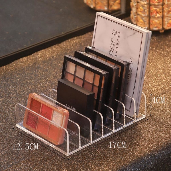 7-Grid Plast Makeup Blush Cosmetics Förvaringshylla transparent big