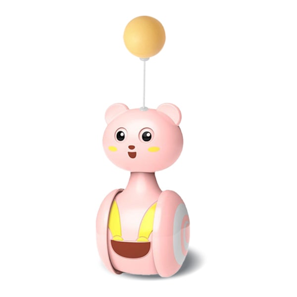 Kattelegetøj Rolling Teaser Feather Wand Rotating Ball yellow chick