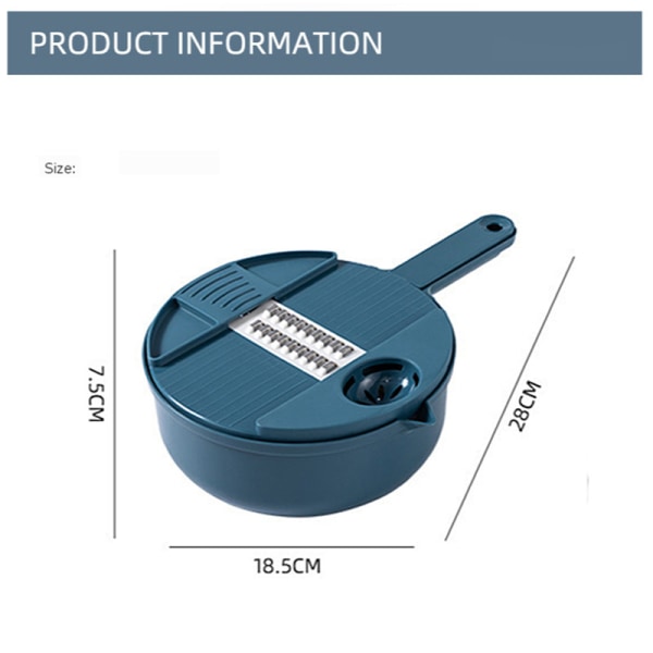 Monikäyttöiset vihannesleikkurin keittiötyökalut blue 28*18.5*7.5cm
