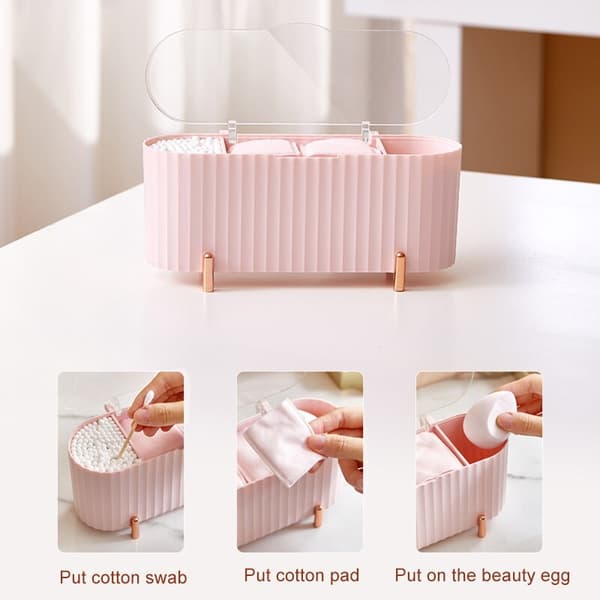 Desktop Cosmetics Förvaringsbox Dammtät pink