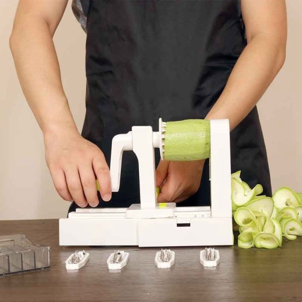 4 blade grøntsagsspiralizer Folding Veggie Spiral Slicer white 24*10.5*17cm