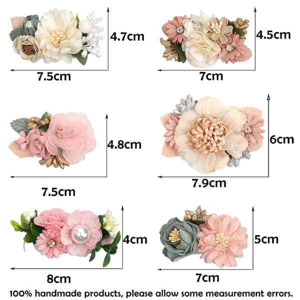 Handgjorda blomma hårbågar 6 st för flickor
