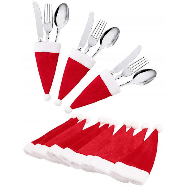 Service Holder Taske Jul Hat Julepynt white+red 10pcs