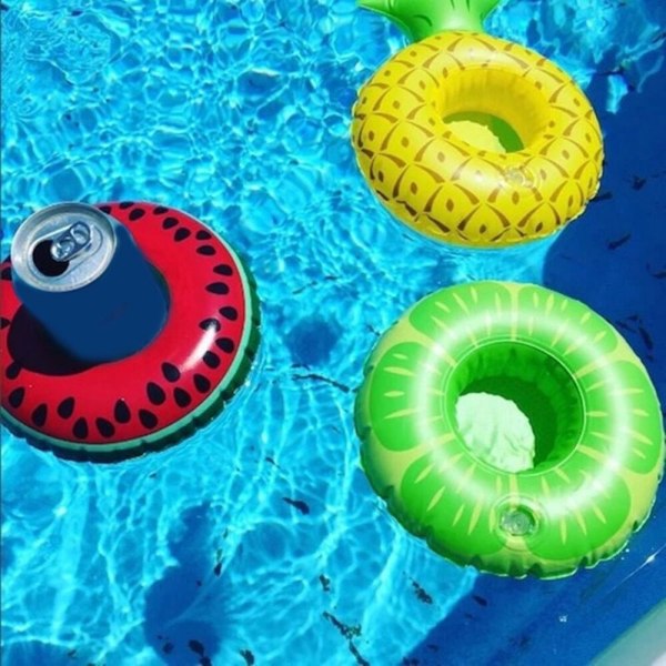 Vattenunderlägg Flytande Uppblåsbar Mugghållare Pool Dryck Float Toy pink donut