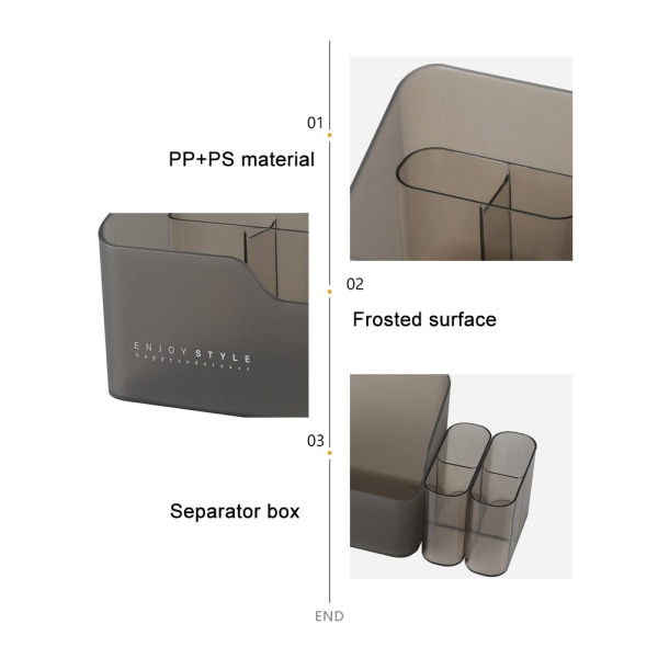Desktop Make Up Smykker Opbevaringsboks Diverse Container transparent with grid