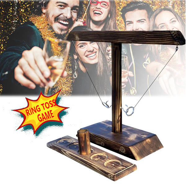 Drinking Game Hook Ring Toss Battle Game Kodinsisustus original wood large