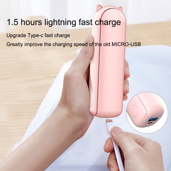 USB uppladdningsbara handhållna minifläktar pink 119*35*37mm