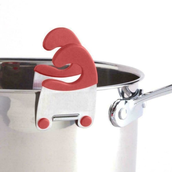 Rustfrit stål Pot Side Clips Anti-skoldning skeholder red 78*50mm
