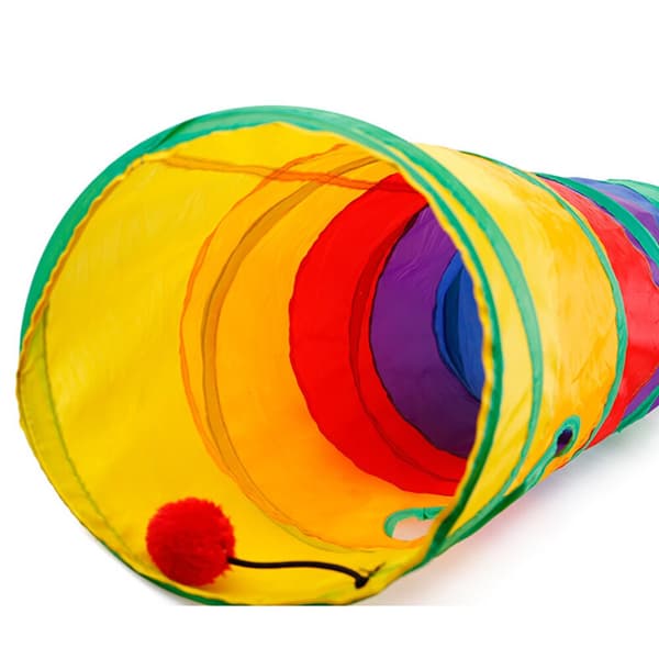 Vikbart Rainbow Kitten Tunnel Tube med bollleksak 1pc