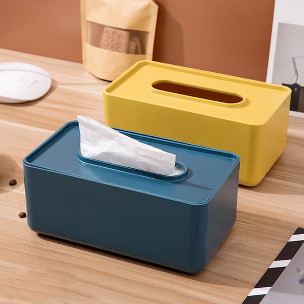Badrum Kök Trä PP Plast Tissue Box dark blue 23*12.7*9cm