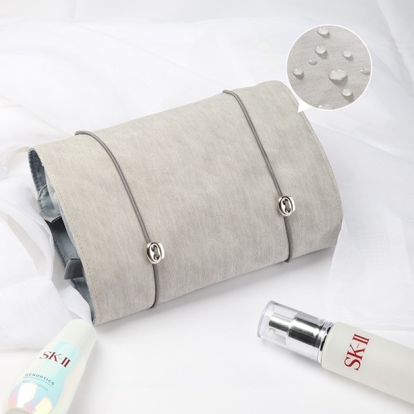 Kosmetisk dragkedja Mesh Separbar hopfällbar vattentät sminkväska gray 23*15cm