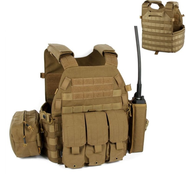 Hunting Plate Carrier Nylon Pouch Gear Tactical Väst CP