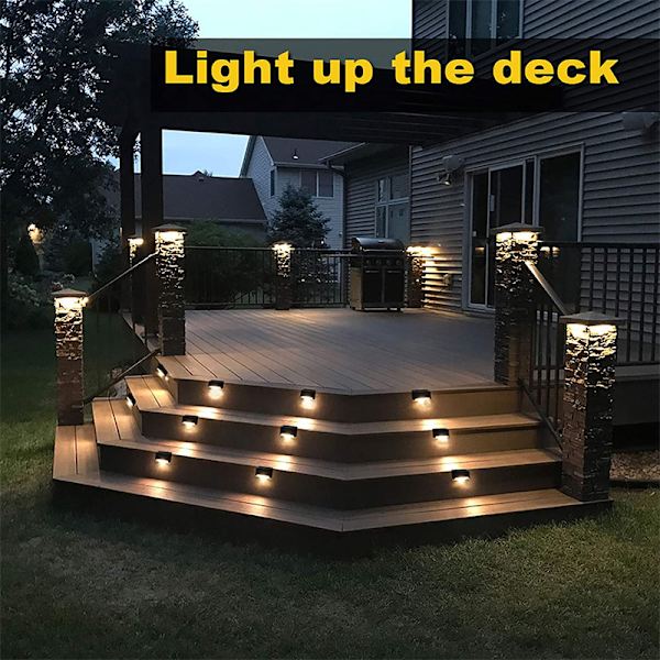 8/4 stk LED solar trappelampe udendørs vandtæt black 4 PCS