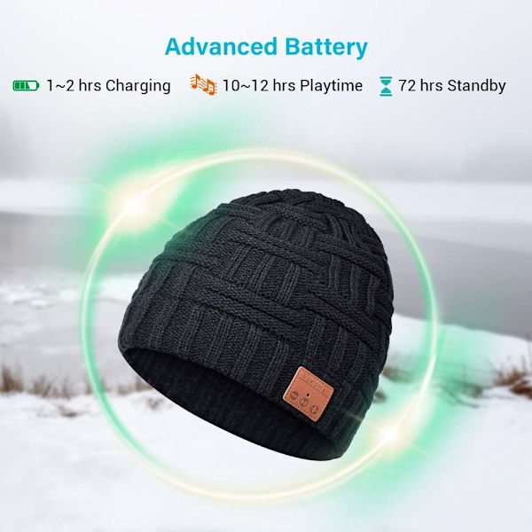 Vinter Bluetooths øretelefon USB genopladeligt musikheadset black 24*23.5cm