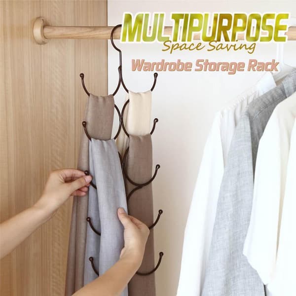 Multipurpose garderob Silk Scarf Bältestrumpor Förvaringsställ Brown