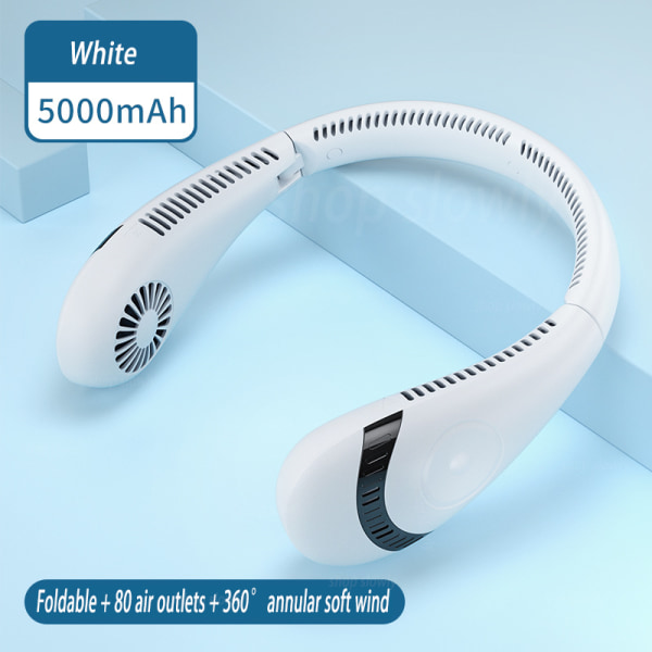 USB uppladdningsbar mini kylfläkt Bärbar hopfällbar white 5000mah