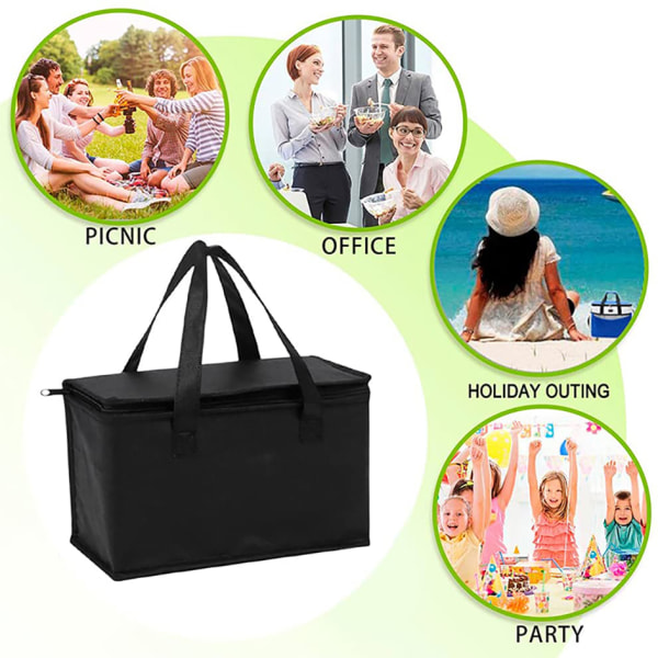 Camping frokost termisk isolerede køletasker black 28*14*17cm