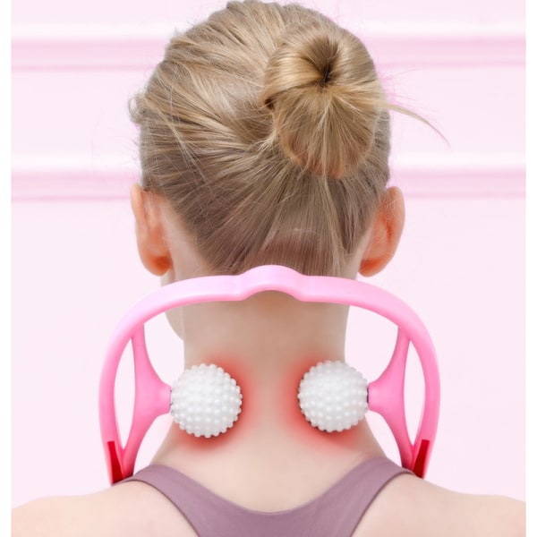 Manuell Cervical Massage Clip Handhållen Neck Cervical Massager pink 19.5*31cm