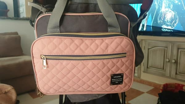 Ms multifunktionella resa en axelväskor baby pink grey