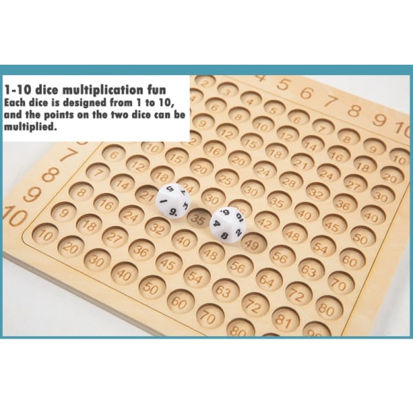 Trä multiplikation brädspel Barn lärande leksaker wooden 22.5x22.5cm
