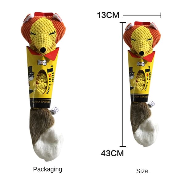 Animal Series Plyschleksaker Interactive Sounding Bite Resistant yellow&brown squirrel