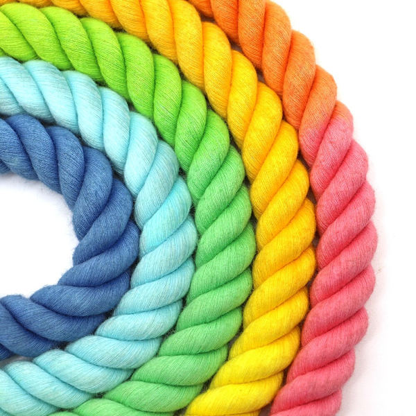 Farverig hundesnor til kæledyr Holdbare snore Blødt bomuld til fods til fods til kæledyrstræning rainbow 120cm