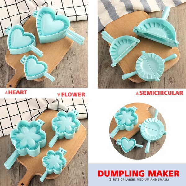 3 st/ set Molds DIY Plast Hjärta Butterfly Dumpling Maker Bärbar form Semicircular 3pcs